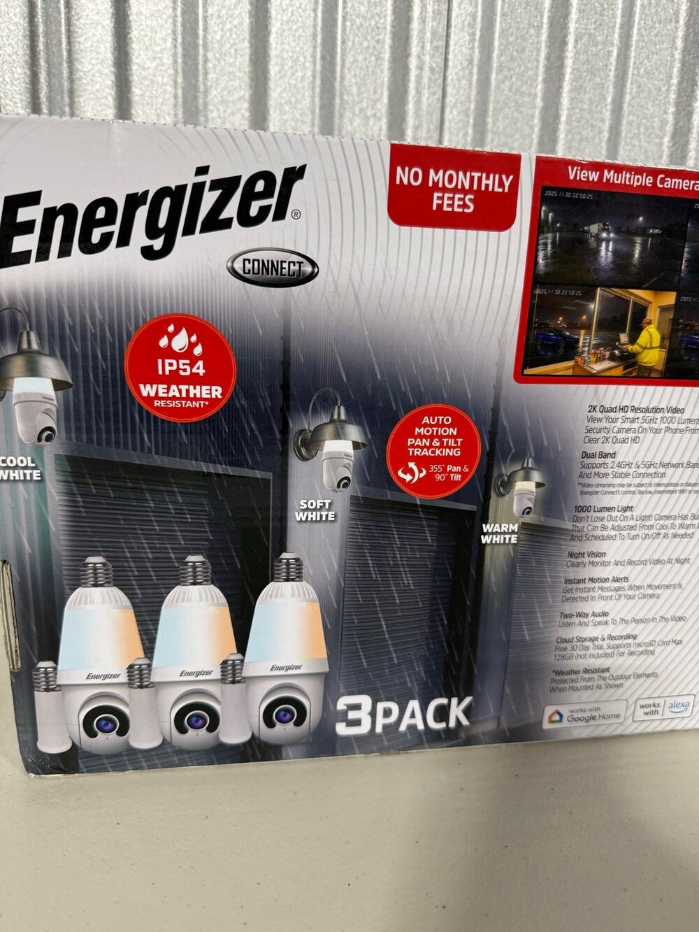 Energizer Smart Wi-Fi 1000 Lumens Light Bulb with Security Camera